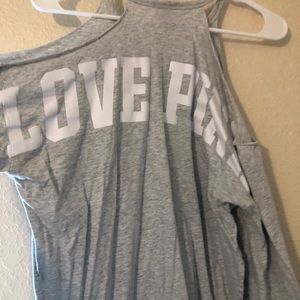 LOVE PINK grey off the shoulder top